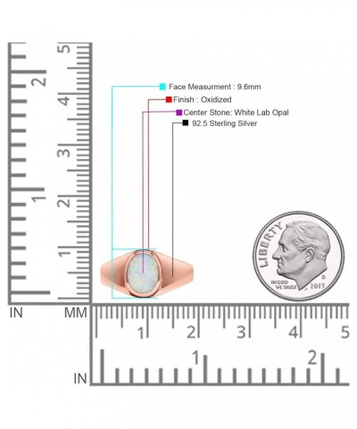 Petite Dainty Fashion Oval Thumb Ring Lab Created Opal Solid 925 Sterling Silver Rose Tone, Lab Created White Opal $14.09 Rings