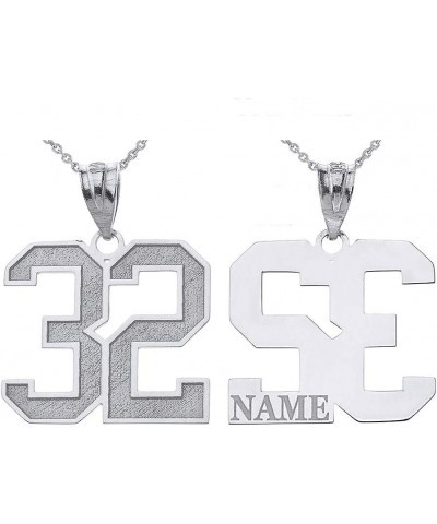 .925 Sterling Silver Customizable Sports Jersey Lucky Number and Name Pendant Charm with Personalized Engraving - Choice of L...