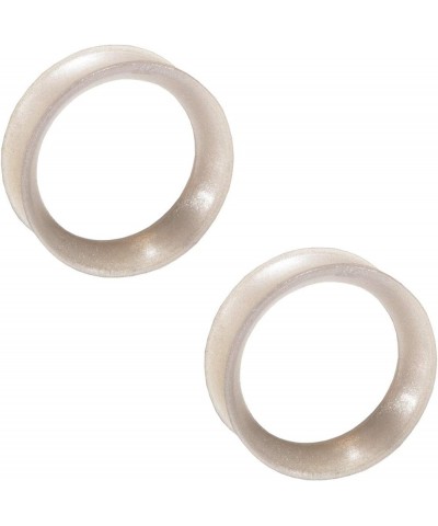 KAOS BRAND: Pair of Metallic Silver Silicone Double Flared Skin Eyelets 6g $11.88 Body Jewelry