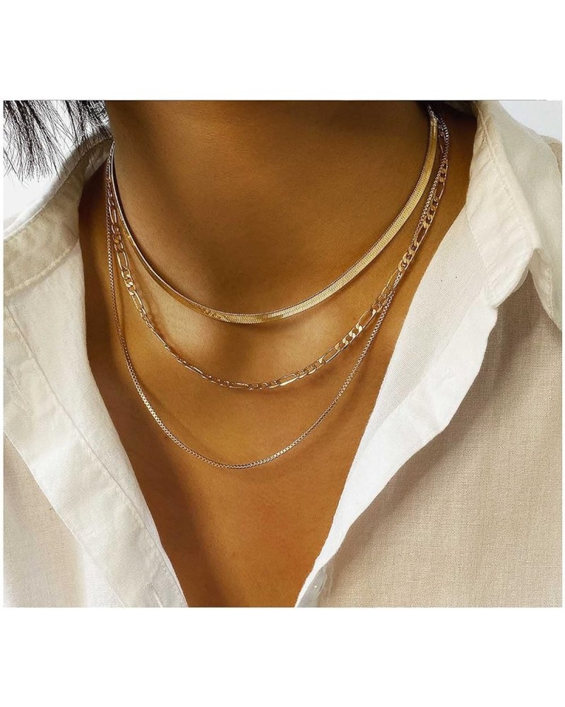 Punk Layered Necklace Gold Snake Bone Link Multilayer Choker Necklaces Layering Paperclip Necklace Chain Jewelry for Women Gi...