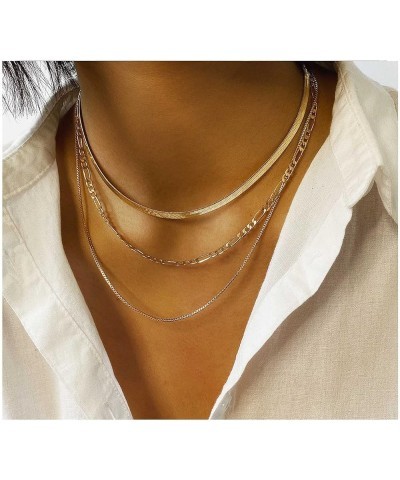 Punk Layered Necklace Gold Snake Bone Link Multilayer Choker Necklaces Layering Paperclip Necklace Chain Jewelry for Women Gi...