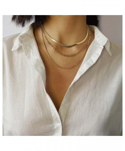 Punk Layered Necklace Gold Snake Bone Link Multilayer Choker Necklaces Layering Paperclip Necklace Chain Jewelry for Women Gi...