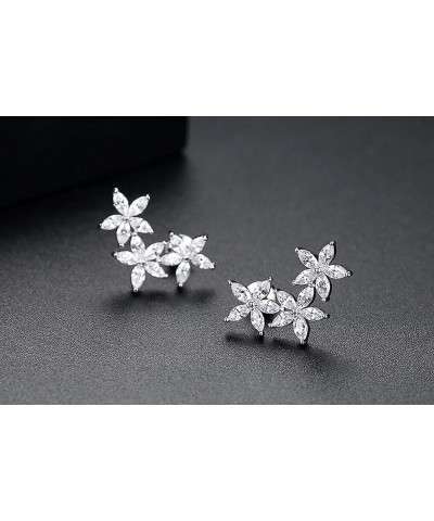 Chandelier Stud Earrings for Women | Dainty Chandelier Cubic Zirconia Stud Earrings for Women | Sparkly Rhinestone Chandelier...