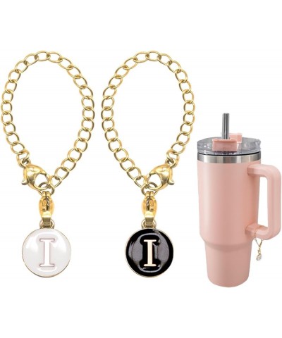 2 Pcs Letter Charm Accessories for Stanley Tumbler Cup, ID Initial Letter Charm Personalized Chain, Water Bottle Charms for H...