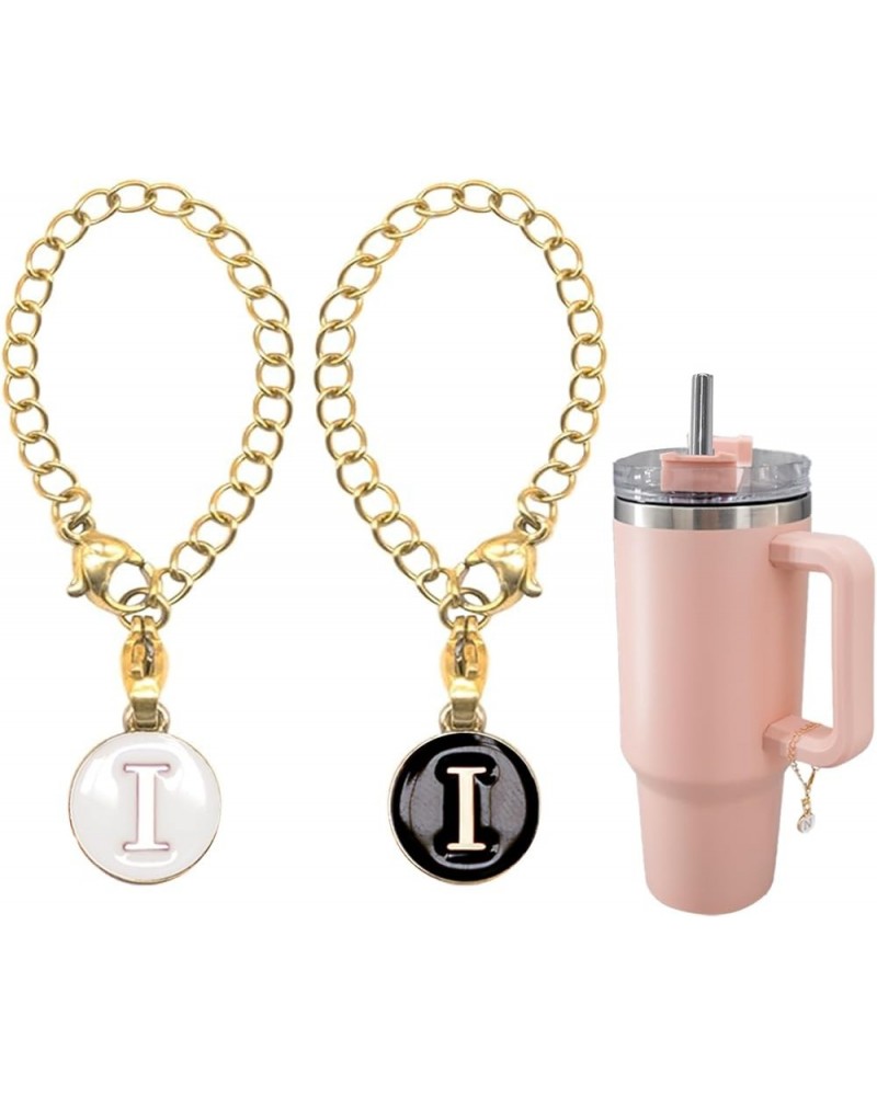 2 Pcs Letter Charm Accessories for Stanley Tumbler Cup, ID Initial Letter Charm Personalized Chain, Water Bottle Charms for H...