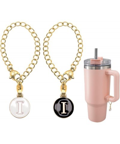 2 Pcs Letter Charm Accessories for Stanley Tumbler Cup, ID Initial Letter Charm Personalized Chain, Water Bottle Charms for H...