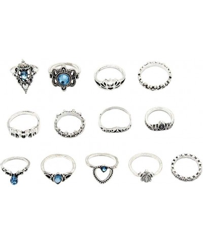 14 PCS Knuckle Stacking Rings for Women Girls,Boho Vintage Geometric Moon Sun Crystal Midi Finger Rings Set 13pcs $8.09 Rings