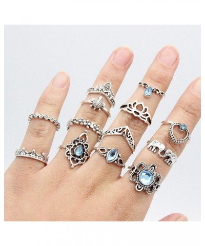 14 PCS Knuckle Stacking Rings for Women Girls,Boho Vintage Geometric Moon Sun Crystal Midi Finger Rings Set 13pcs $8.09 Rings