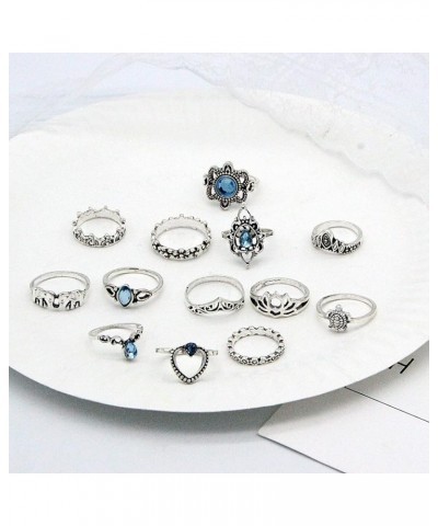 14 PCS Knuckle Stacking Rings for Women Girls,Boho Vintage Geometric Moon Sun Crystal Midi Finger Rings Set 13pcs $8.09 Rings