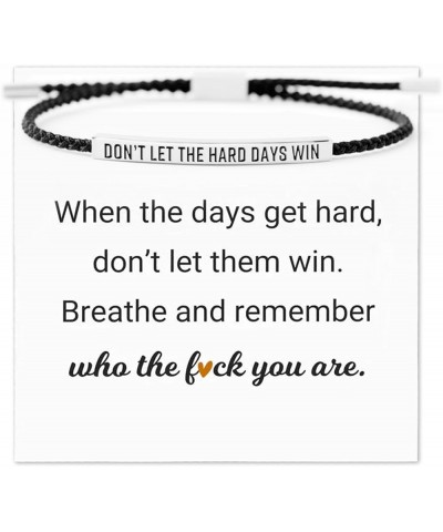 Dont Let the Hard Days Win Bracelet for Women Inspirational Engraved Bracelet Adjustable Braided Bracelet Trendy Reminder Bra...