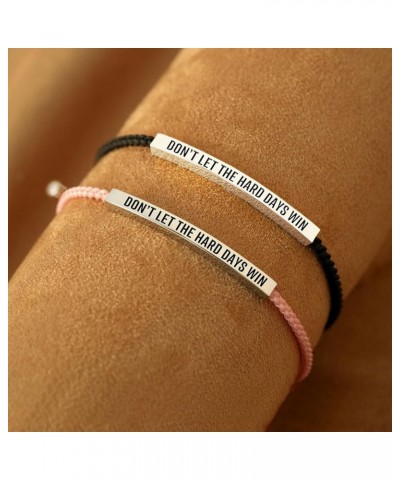 Dont Let the Hard Days Win Bracelet for Women Inspirational Engraved Bracelet Adjustable Braided Bracelet Trendy Reminder Bra...