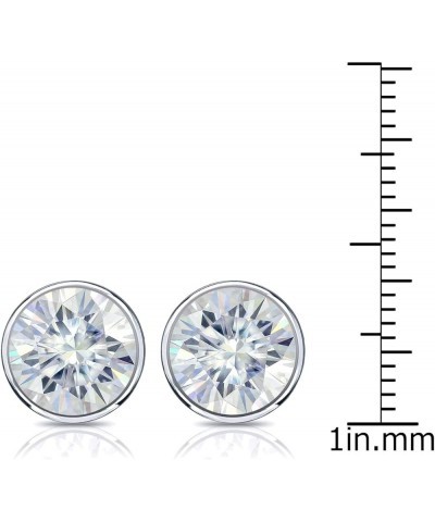 14k Gold Round Moissanite Stud Earrings (1 to 7ct TGW, J-K) Bezel-set, Push-Back Yellow Gold 7.0 carats $316.40 Earrings