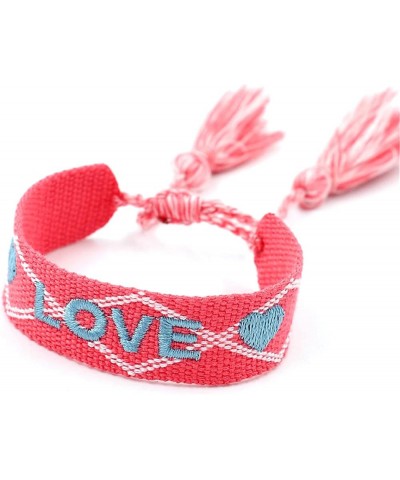 Handmade Woven Braide CordTassel Wrap Bracelet Bohemia Knitted Love Word Letter Pattern Adjustable Wristband for Women Girl M...