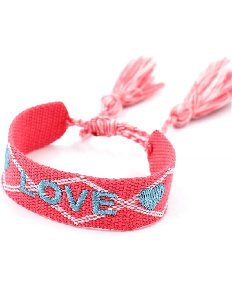 Handmade Woven Braide CordTassel Wrap Bracelet Bohemia Knitted Love Word Letter Pattern Adjustable Wristband for Women Girl M...