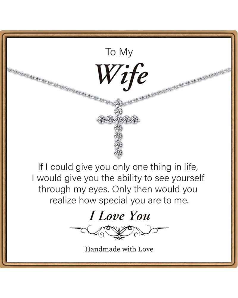 Gifts for Wife, 14K White Gold Plated Wife Gifts Wife Necklace from Husband Birthday Gifts for Wife Anniversary Birthday Gift...