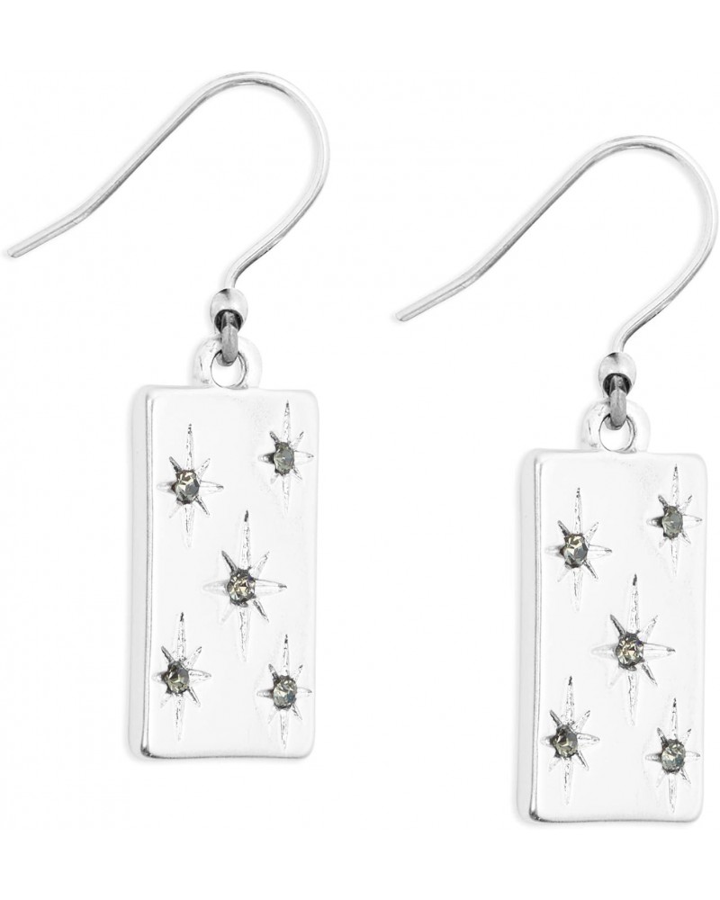 Pave Tag Drop Earrings,Silver,One Size $8.72 Earrings