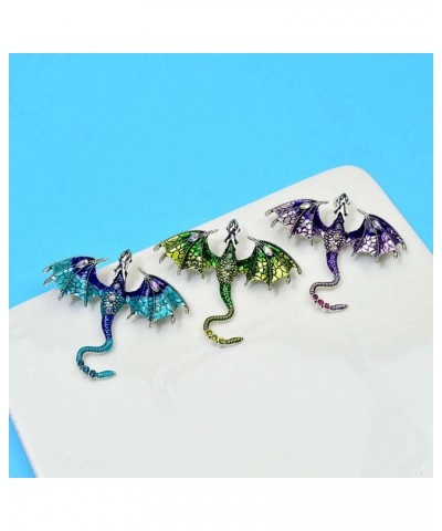 Pterosaur Brooches Crystal Enamel Dragon Brooch Pin for Women Men Vintage Dragon Brooch Jewelry Accessories Purple $7.79 Broo...