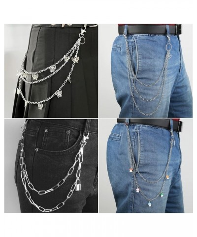 6 Pieces Pants Chain Wallet Chain Butterfly Lock Charm Jeans Chains Pocket Punk Chain Hip Hop Rock Chains for Women Men Butte...