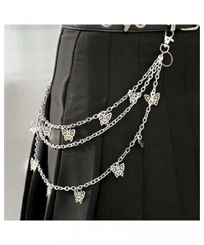 6 Pieces Pants Chain Wallet Chain Butterfly Lock Charm Jeans Chains Pocket Punk Chain Hip Hop Rock Chains for Women Men Butte...