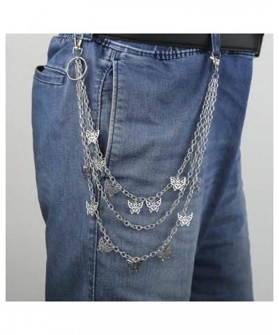 6 Pieces Pants Chain Wallet Chain Butterfly Lock Charm Jeans Chains Pocket Punk Chain Hip Hop Rock Chains for Women Men Butte...