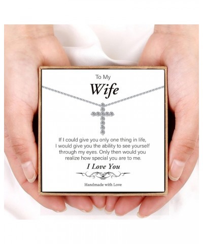 Gifts for Wife, 14K White Gold Plated Wife Gifts Wife Necklace from Husband Birthday Gifts for Wife Anniversary Birthday Gift...