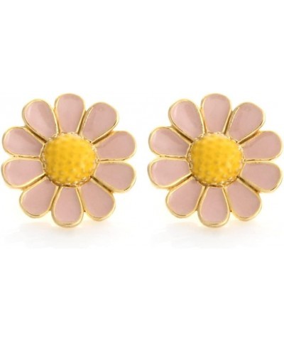 Daisy Flower Drop Earrings Dogwood Petal Big Flower Earrings for Girls Women Daisy_Pink $14.70 Earrings