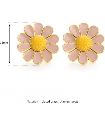 Daisy Flower Drop Earrings Dogwood Petal Big Flower Earrings for Girls Women Daisy_Pink $14.70 Earrings