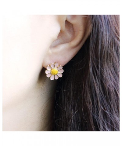 Daisy Flower Drop Earrings Dogwood Petal Big Flower Earrings for Girls Women Daisy_Pink $14.70 Earrings