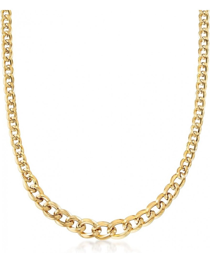 Italian 14kt Yellow Gold Graduated Curb-Link Necklace 18 Inches $396.00 Necklaces