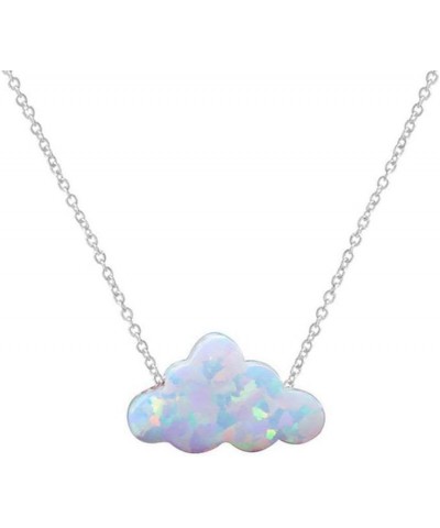 Opal Necklace Resin Cloud Necklace for Women Blue White Cloud Pendant Necklace Tiny Imitation Opal Necklace Clavicle Chain Ho...