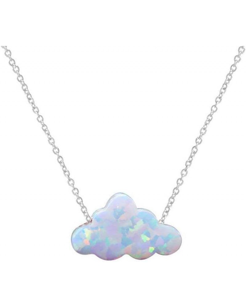 Opal Necklace Resin Cloud Necklace for Women Blue White Cloud Pendant Necklace Tiny Imitation Opal Necklace Clavicle Chain Ho...