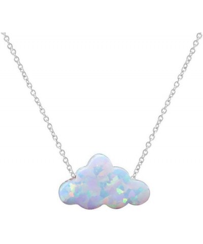 Opal Necklace Resin Cloud Necklace for Women Blue White Cloud Pendant Necklace Tiny Imitation Opal Necklace Clavicle Chain Ho...