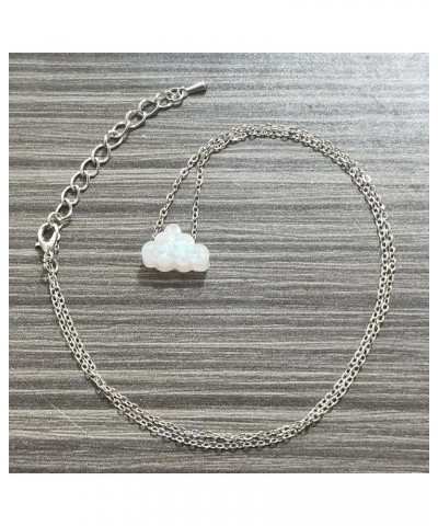 Opal Necklace Resin Cloud Necklace for Women Blue White Cloud Pendant Necklace Tiny Imitation Opal Necklace Clavicle Chain Ho...