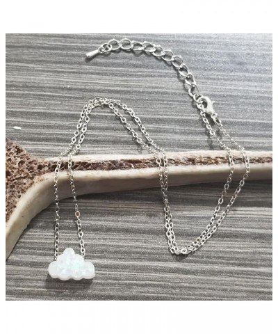 Opal Necklace Resin Cloud Necklace for Women Blue White Cloud Pendant Necklace Tiny Imitation Opal Necklace Clavicle Chain Ho...