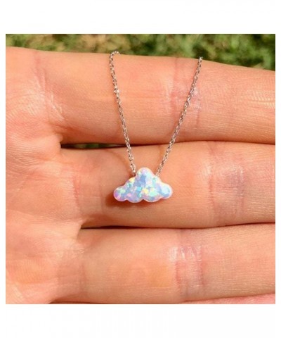 Opal Necklace Resin Cloud Necklace for Women Blue White Cloud Pendant Necklace Tiny Imitation Opal Necklace Clavicle Chain Ho...