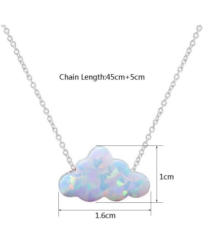 Opal Necklace Resin Cloud Necklace for Women Blue White Cloud Pendant Necklace Tiny Imitation Opal Necklace Clavicle Chain Ho...