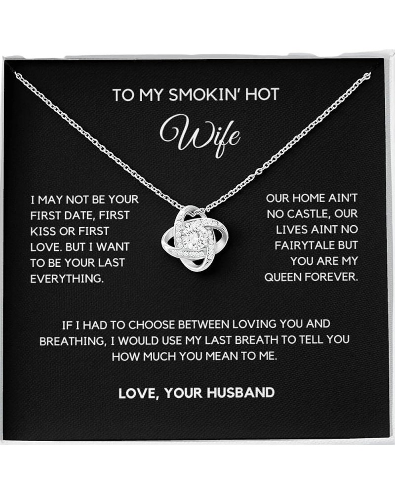 To My Wife Romantic Gift Necklace from Husband Women Presents for Christmas Wife Birthday Gift Ideas To My Smoking Hot Wife N...