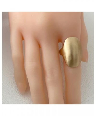 Classic Gold Plain Wide Band Ring,14K Yellow Gold Chunky Dome Statement Thumb Index Full Finger Band Ring,Cocktail Party Ring...