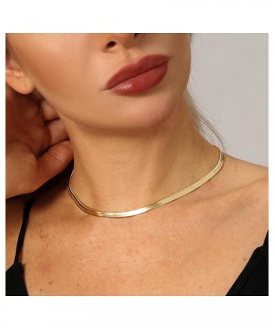 Dainty Gold Choker Necklace for Women 14k Gold Plated Layered Satellite Chain Necklace Set for Teen Pearl Star Snake Chain Ne...