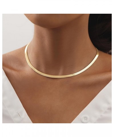 Dainty Gold Choker Necklace for Women 14k Gold Plated Layered Satellite Chain Necklace Set for Teen Pearl Star Snake Chain Ne...