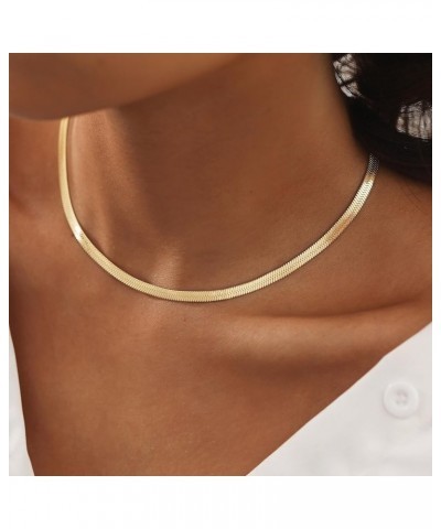 Dainty Gold Choker Necklace for Women 14k Gold Plated Layered Satellite Chain Necklace Set for Teen Pearl Star Snake Chain Ne...