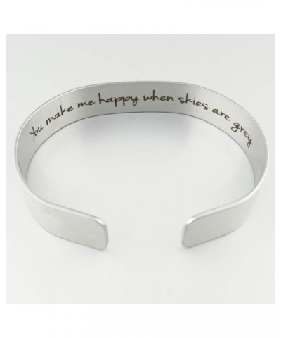 925 Sterlin Silver and Stainless Steel Open Cuff Bracelet You are My Sunshine - Wide $12.42 Bracelets