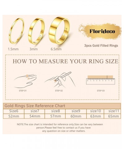 14K Gold Filled Band Rings for Women Gold Stackable Ring Set Thin Gold Ring Plain Pinky Thumb Midi Statement Band Ring Non Ta...