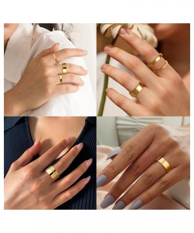 14K Gold Filled Band Rings for Women Gold Stackable Ring Set Thin Gold Ring Plain Pinky Thumb Midi Statement Band Ring Non Ta...