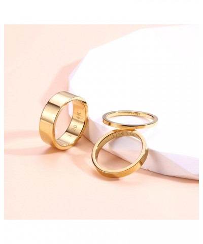 14K Gold Filled Band Rings for Women Gold Stackable Ring Set Thin Gold Ring Plain Pinky Thumb Midi Statement Band Ring Non Ta...