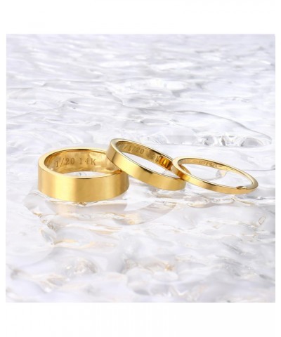 14K Gold Filled Band Rings for Women Gold Stackable Ring Set Thin Gold Ring Plain Pinky Thumb Midi Statement Band Ring Non Ta...