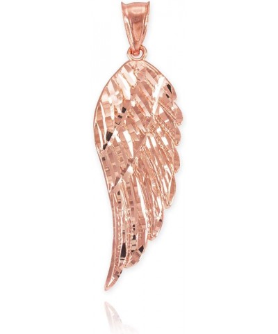 14K Gold Angel Wing Charm Pendant Sizes (S-L) - Choice of Metal 14K Rose Gold 2.3 Inches $62.99 Pendants