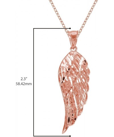 14K Gold Angel Wing Charm Pendant Sizes (S-L) - Choice of Metal 14K Rose Gold 2.3 Inches $62.99 Pendants