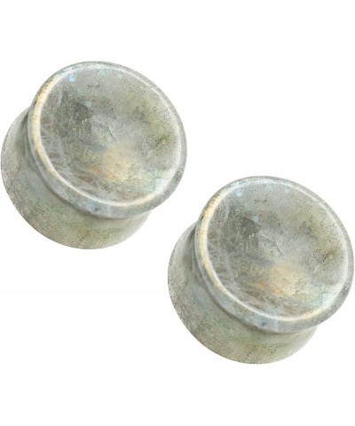 Natural White Labradorite Concave Stone Double Flared Saddle Plug Gauges, Sold as a Pair 8mm (0GA) $11.77 Body Jewelry