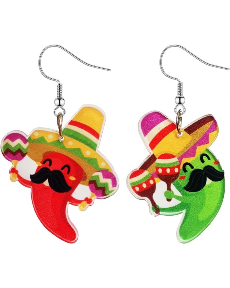 Cinco De Mayo Earrings Mexican Fiesta Earrings Pinatas Sombrero Dangle Mexican Earrings Acrylic Colorful Mexico Holiday Acces...